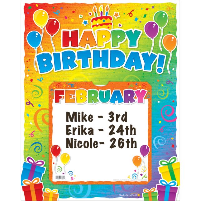 Really Good Stuff® Happy Birthday! 6-In-1 Poster Set