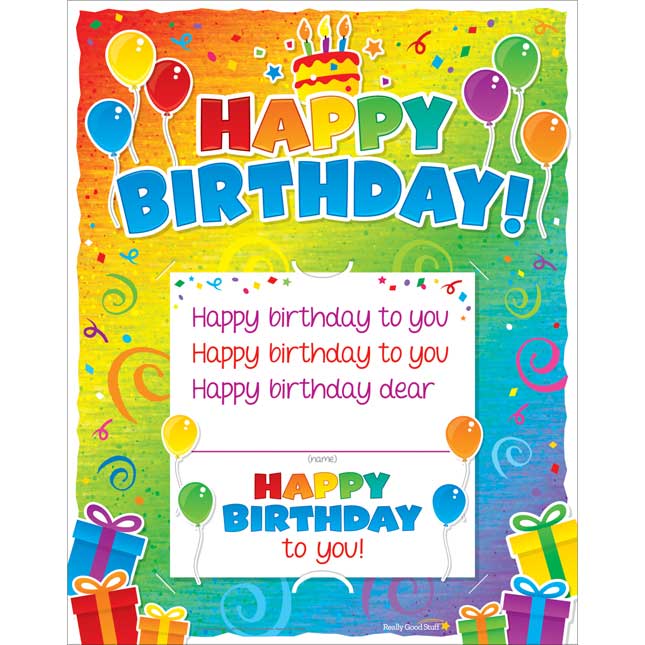 Really Good Stuff® Happy Birthday! 6-In-1 Poster Set