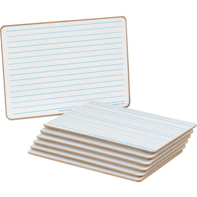 Two-Sided Intermediate-Lined Dry Erase Boards - Set Of 12