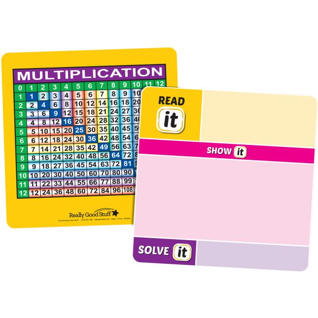 Magnetic Read, Show And Solve Math Boards With Multiplication And Division Word Problems Kit - 4 boards and 48 magnets