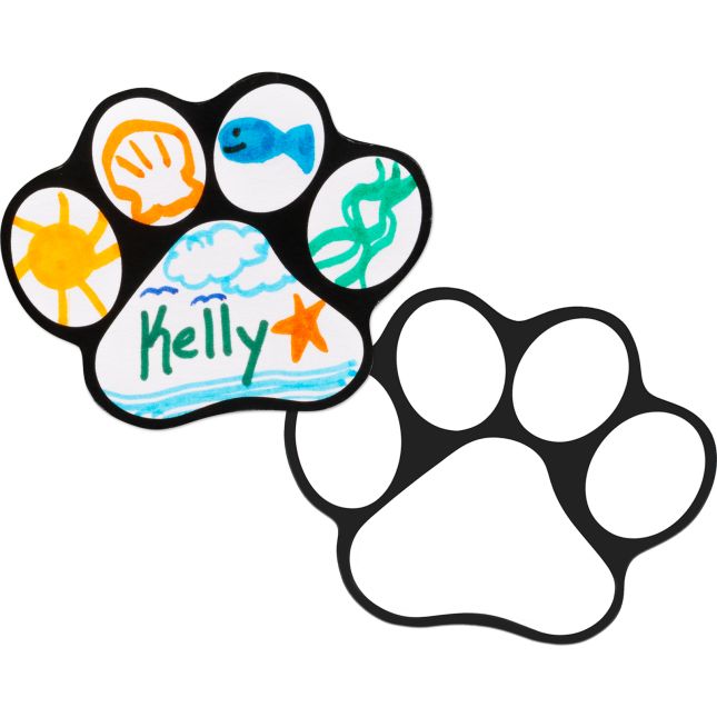 Ready-To-Decorate® Student Name Paw-Print Magnets - 32 magnets