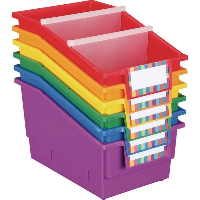 Really Good Stuff® Mid-Size Mobile Storage Rack With 6 Chapter Book Bins™ - Grouping