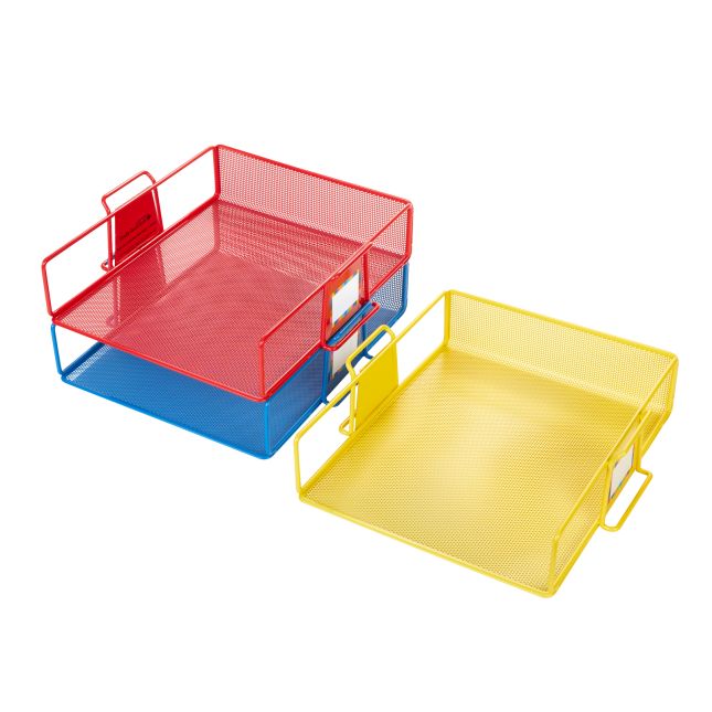 Stackable Wire Letter Trays - Set of 4 Colors (Item #Stktrys4)