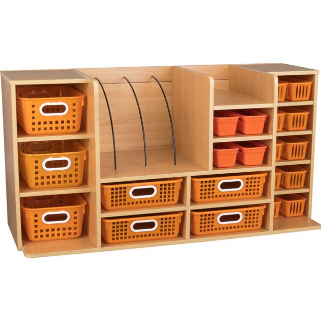 Deluxe Supplies Organizer With Single-Color Baskets