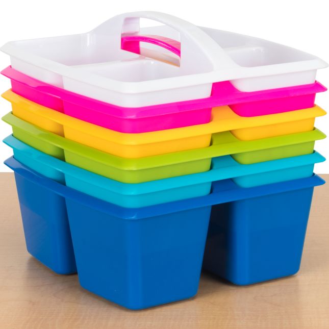 Really Good Stuff® Four-Equal-Compartment Caddies - Set Of 6 - Tropics