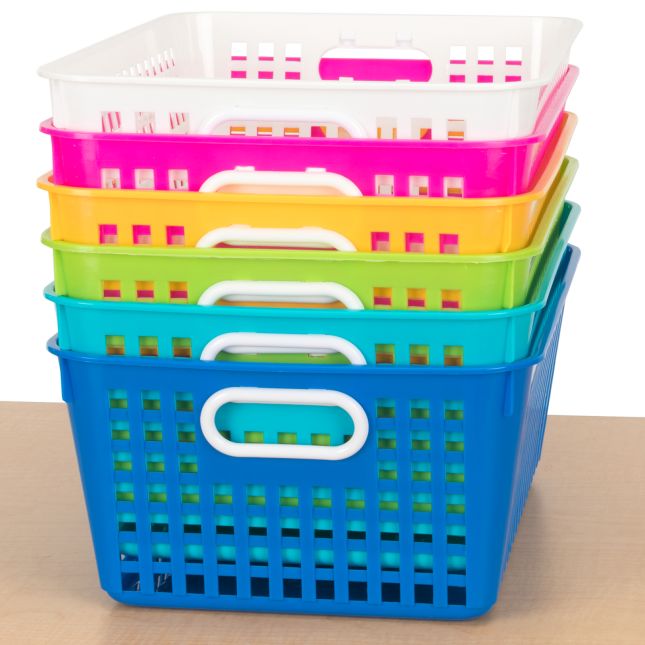 Really Good Stuff® Book Baskets, Large Rectangle - Primary Colors