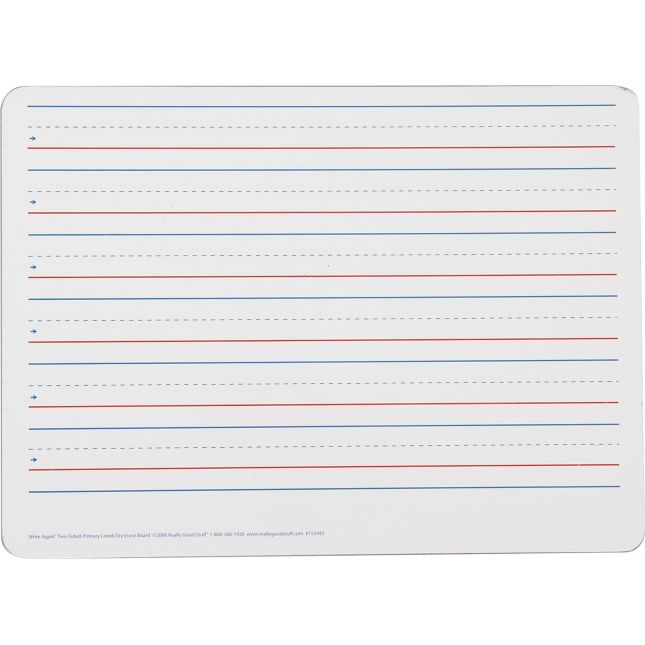 Two-Sided Primary-Lined Dry Erase Boards - Set Of 12