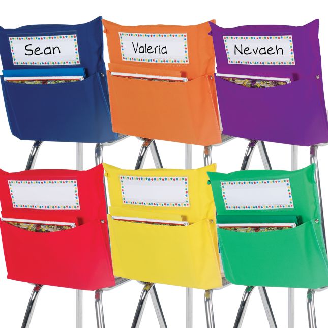 Grouping Chair Pockets - 6 Pack - 6 Group Colors - Assorted