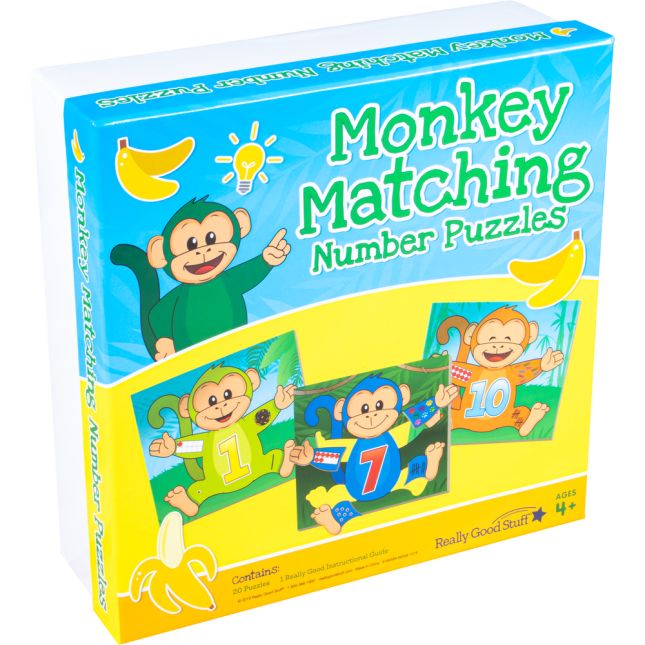 Really Good Stuff® Monkey Matching Number Puzzles -