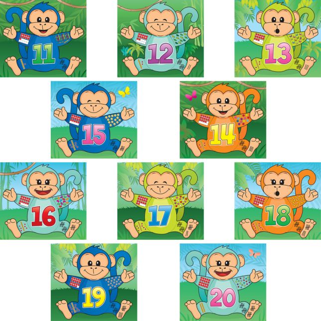 Really Good Stuff® Monkey Matching Number Puzzles - 20 puzzles