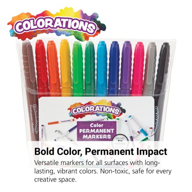 Colorations® Permanent Markers - Set Of 12