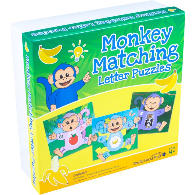 Monkey Matching Letter Puzzles - 26 puzzles