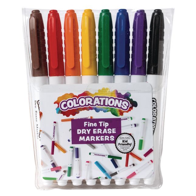 Colorations® Fine-Tip Dry Erase Marker - Set of 8