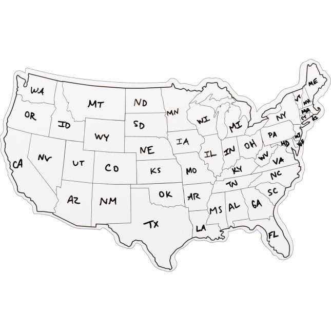 USA Shaped Dry Erase Boards - Set Of