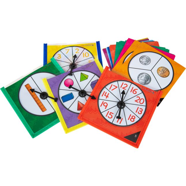 Spinner Sleeves With Primary Math Cards - 4 sleeves, 40 cards