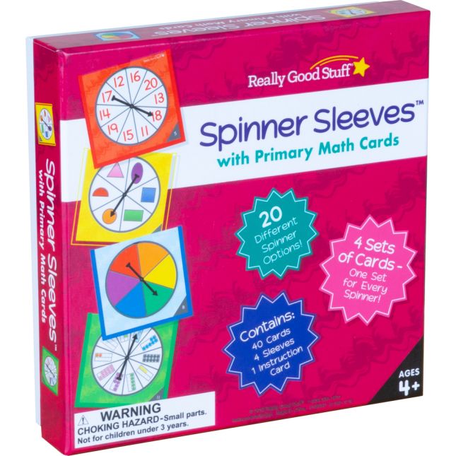 Spinner Sleeves With Primary Math Cards - 4 sleeves, 40 cards