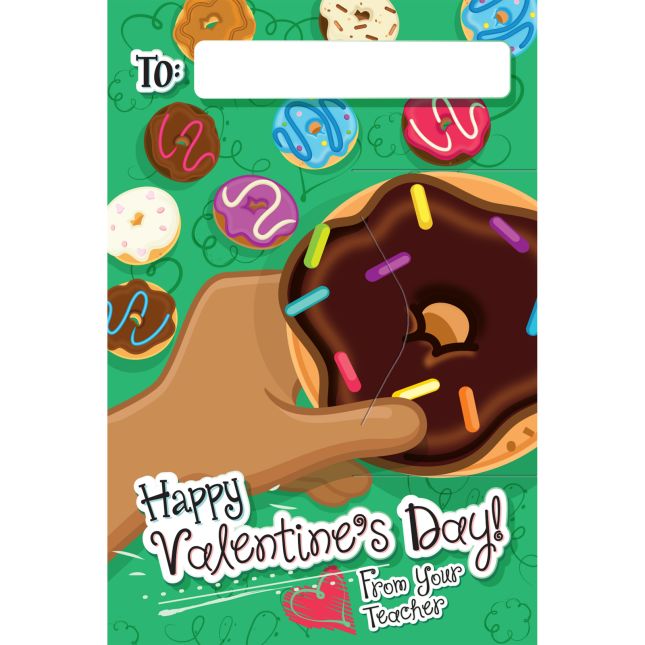 Donuts Valentine’s Day Cards And Bracelets - 24 cards, 24 bracelets