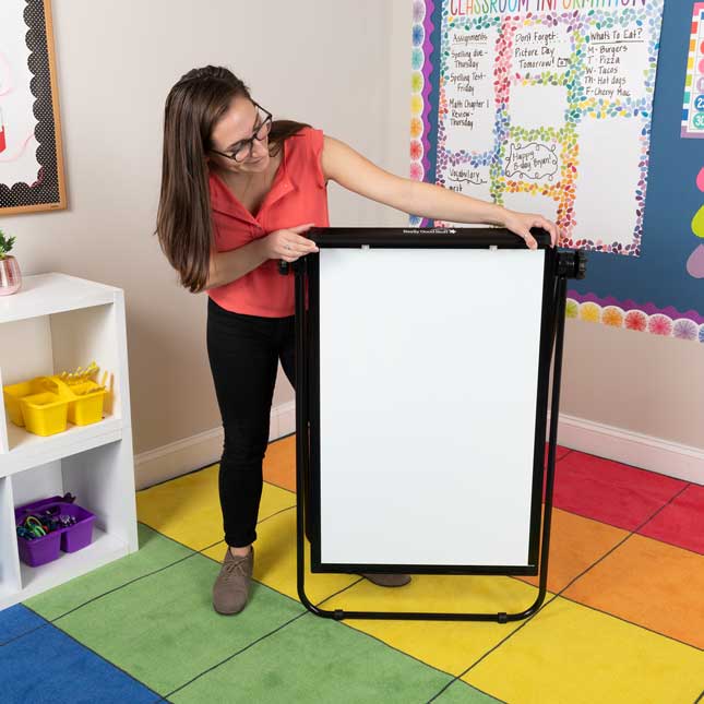 Really Good Stuff® Portable Magnetic Double-Sided Dry Erase Easel 35" By 23" - 1 easel