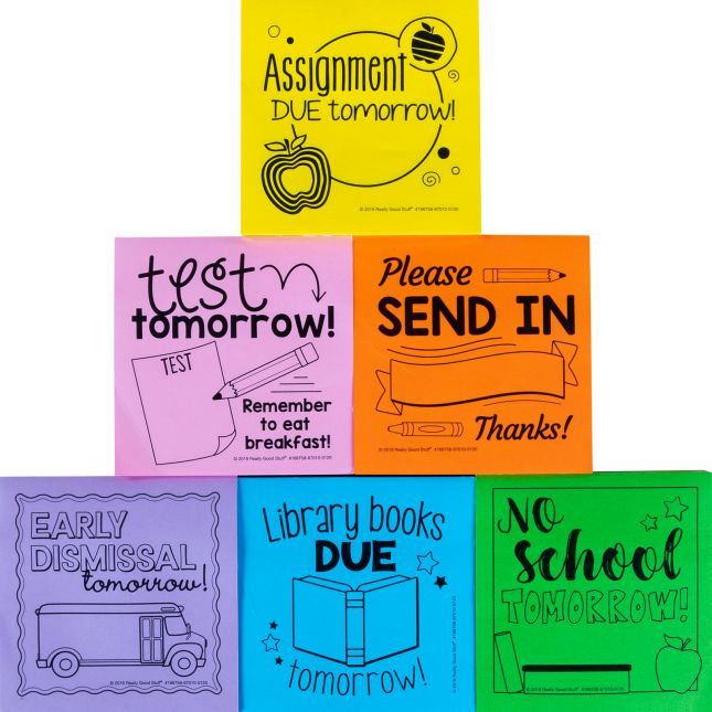 School-To-Home Sticky Note Reminders  6 Pack  600 Pages_0