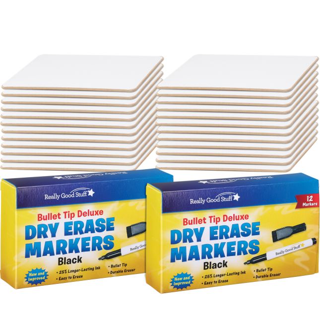 Set of 100 Personal Whiteboard Mini Dry Erase Marker Erasers