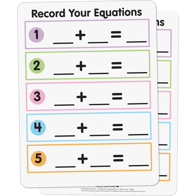 Math Facts Dry Erase Boards  Addition And Subtraction  Set Of 6