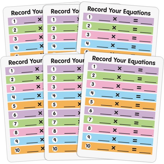 Math Facts Dry Erase Boards  Multiplication And Division  Set Of 6