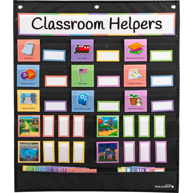 Classroom Helpers Pocket Chart and Cards 1 pocket chart, 69 cards