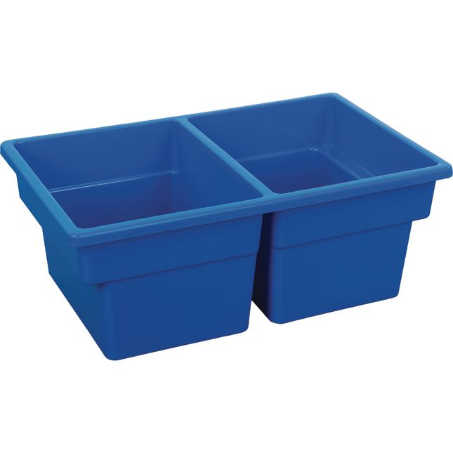 Two-Compartment All-Purpose Bins – 6 Colors – Set Of 12