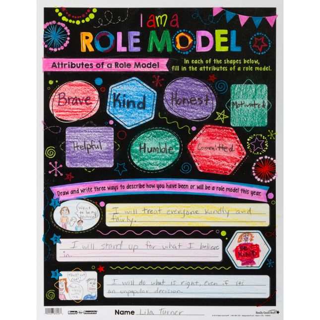 Really Good Stuff® Ready-To-Decorate Be A Role Model Posters - 24 Pack