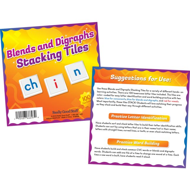 Really Good Stuff® Digraphs Stacking Tiles Game - 1 Game