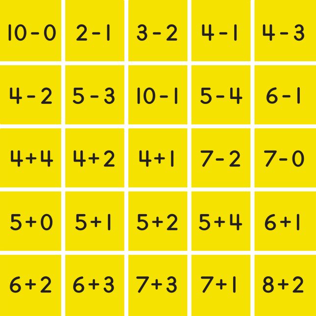 Addition And Subtraction Basic Facts Stacking Tiles - 100 tiles