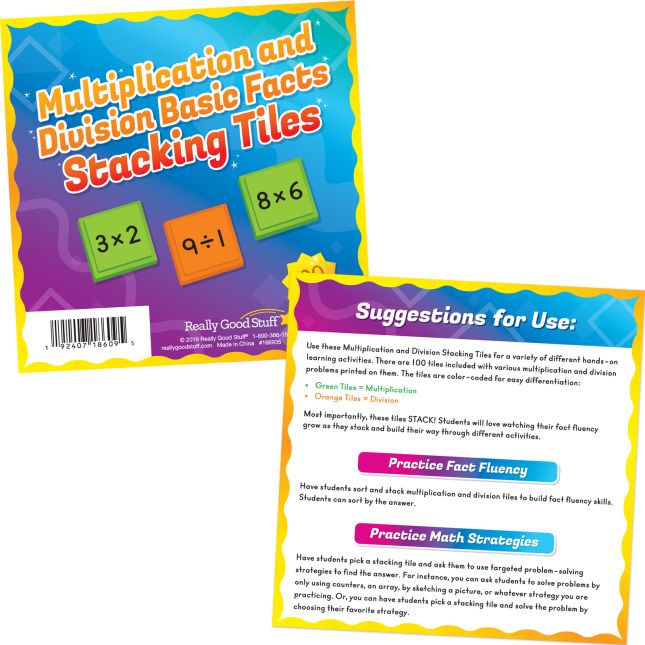 Multiplication And Division Basic Facts Stacking Tiles - 100 tiles