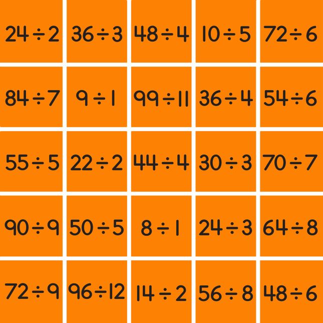 Multiplication And Division Basic Facts Stacking Tiles - 100 tiles