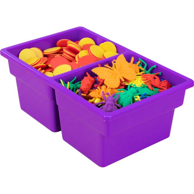 Small Two-Compartment All-Purpose Bin  Single - 1 plastic bin