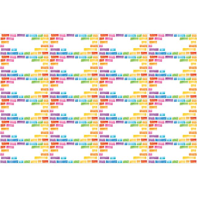 EZ Stick Nameplates  Rainbow Building Blocks - 24 nameplates