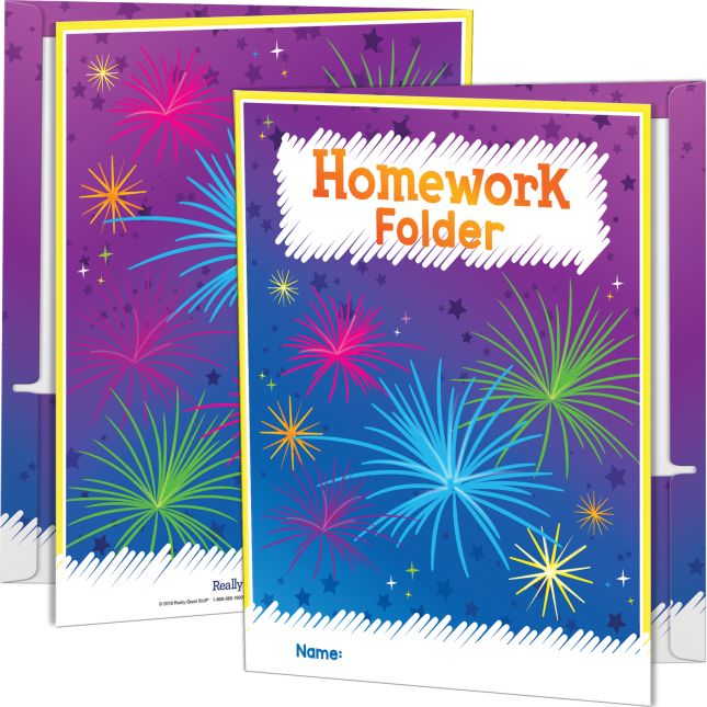 Fireworks 2-Pocket Homework Folders  Set Of 12