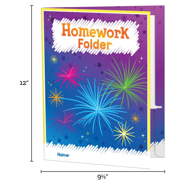 Fireworks 2-Pocket Homework Folders  Set Of 12