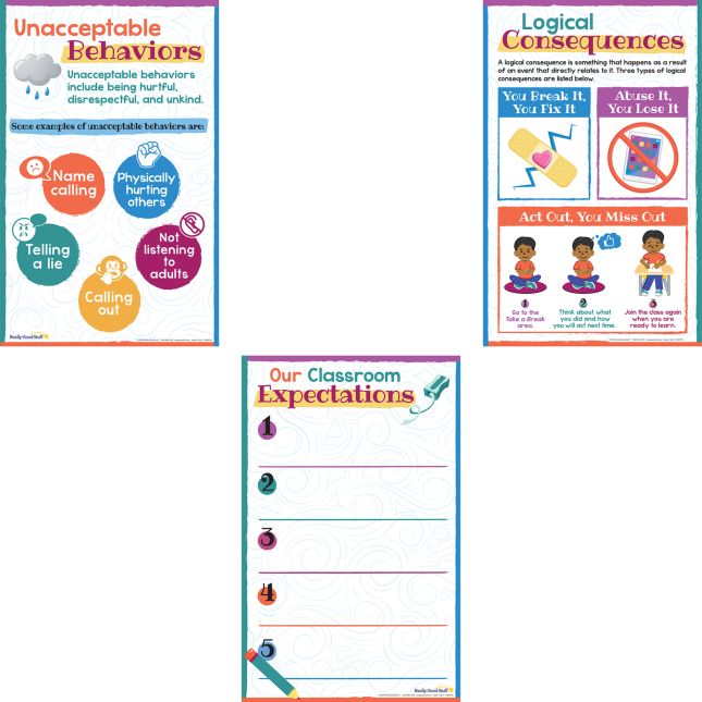 Behavior Management and Expectations Posters - Set of 6