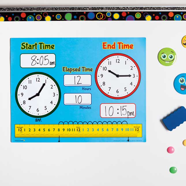 Elapsed Time Magnetic Demonstration Clocks