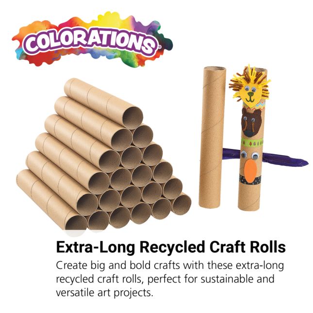 Colorations® Extra-Long Sturdy Recycled Craft Rolls – Set Of 24