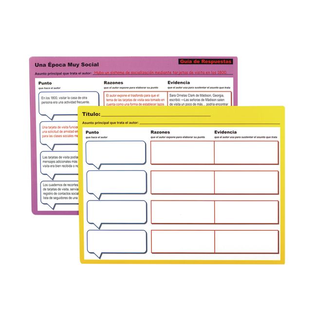 Centro de Aprendizaje: Evidencia, Razones, Puntos y Asuntos del Autor (Spanish Author''s Points, Reasons, and Evidence Literacy Center)_4