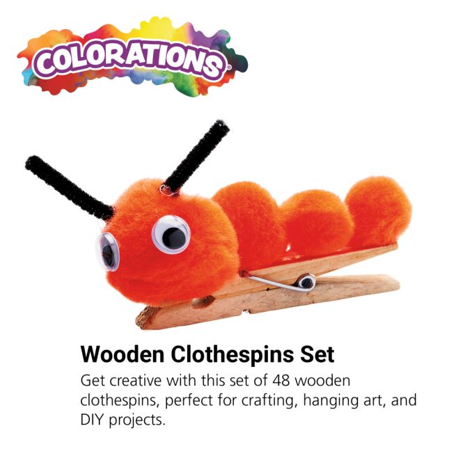 Colorations® Wood Clothespins – Set Of 48