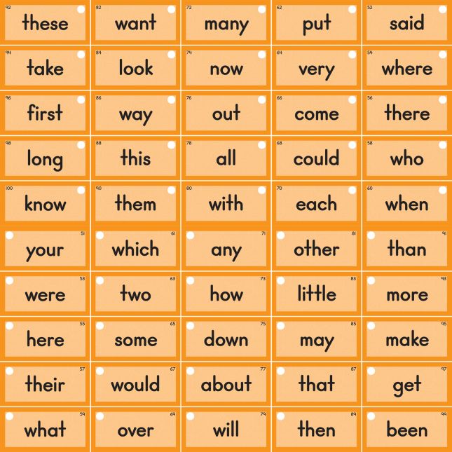 Sight Word Mini Flash Cards - 6 sets of 50 cards