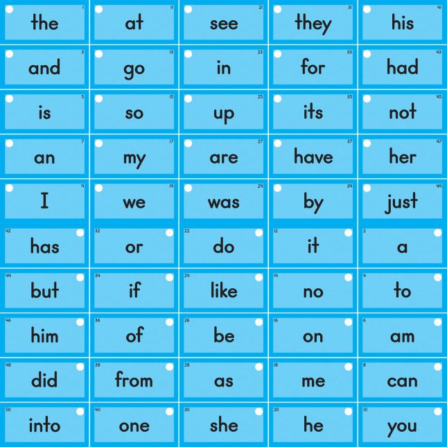 Sight Word Mini Flash Cards - 6 sets of 50 cards