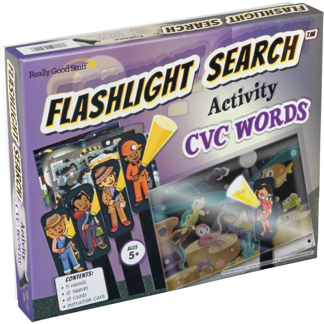 Flashlight Search Activity  CVC Words - 1 game