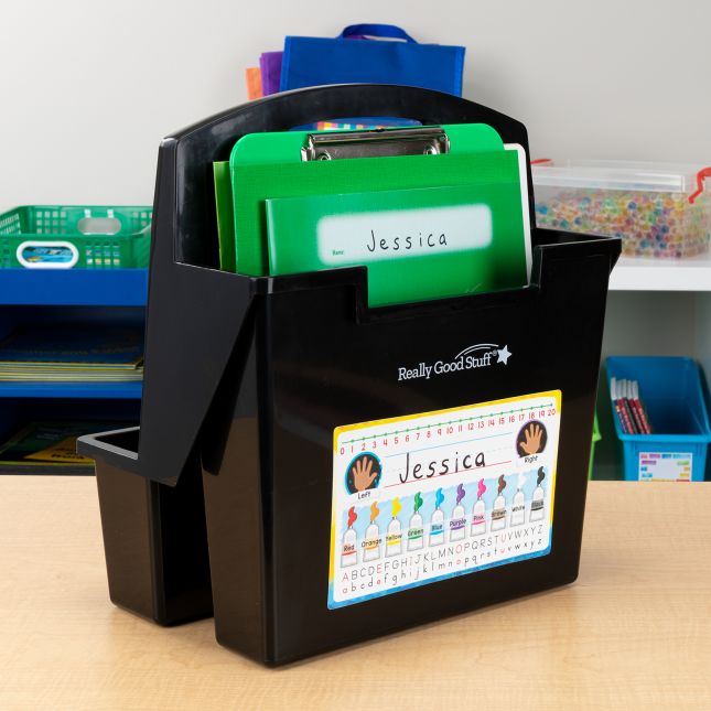 On-The-Go Caddies With Primary Self-Adhesive Vinyl On- The-Go Helpers - 6 caddies, 6 Helpers