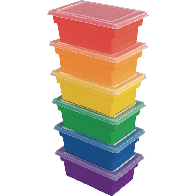 All-Purpose Bins And Lids  Set Of 6  6 Colors