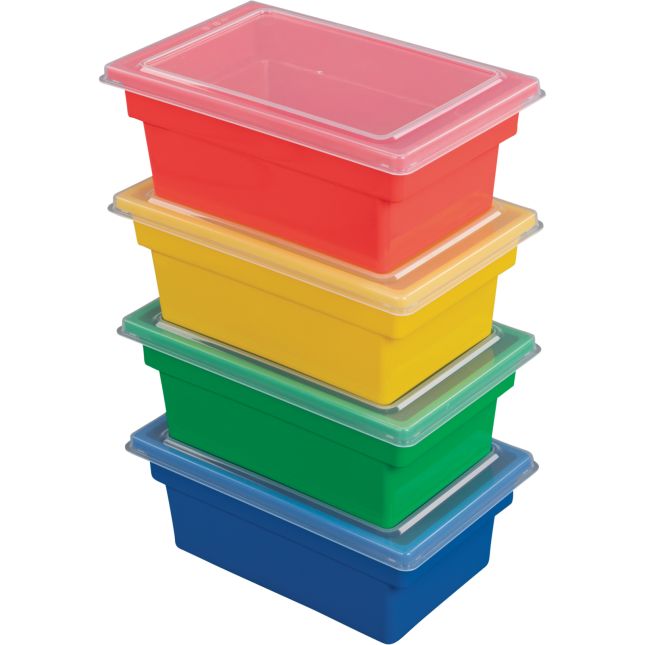 All-Purpose Bins And Lids  Set Of 4  4 Colors