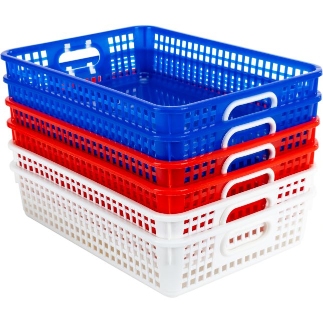 Classroom Paper Baskets – Patriotic – Set Of 6