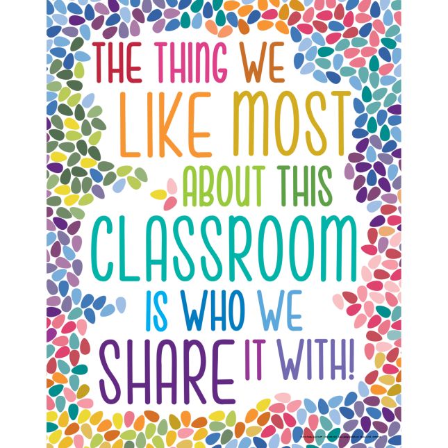 Really Good Stuff® The Thing We Like Most About This Classroom Poster  Colorful Drops - 1 poster